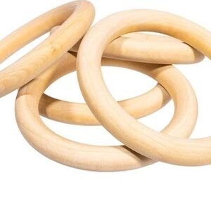 Pack of 29 Natural Unfinished Wood Rings 2.75" Diameter